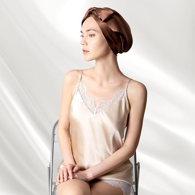 DAISYSILK 100 Pure Mulberry Silk Hair Bonnet for Sleeping Silk Hair Wrap for Women