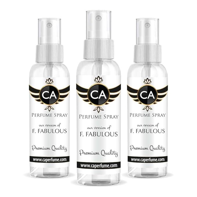 CA Perfume Eco Refill Impression of F. Fabulous For Women & Men Fragrance Eau de Parfum Spray Refillable Bottle 2 Fl Oz/60ml-X3