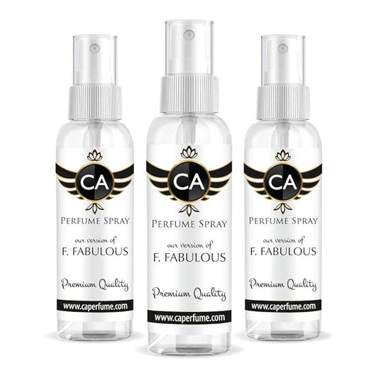 CA Perfume Eco Refill Impression of F. Fabulous For Women & Men Fragrance Eau de Parfum Spray Refillable Bottle 2 Fl Oz/60ml-X3