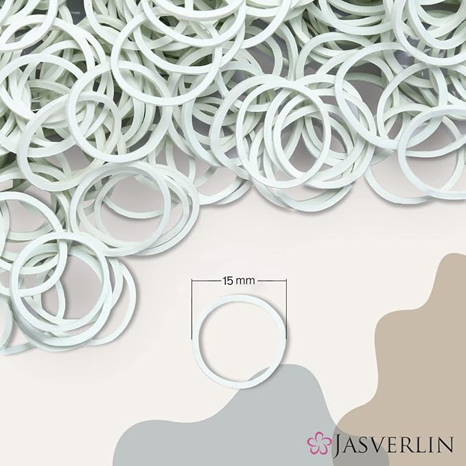 Small White Rubber Bands, Tiny Mini Toddler Hair Ties Elastic RubberBands Ponytail Holder Scrunchies for Girls Baby Women 1/2 inch 1000pcs
