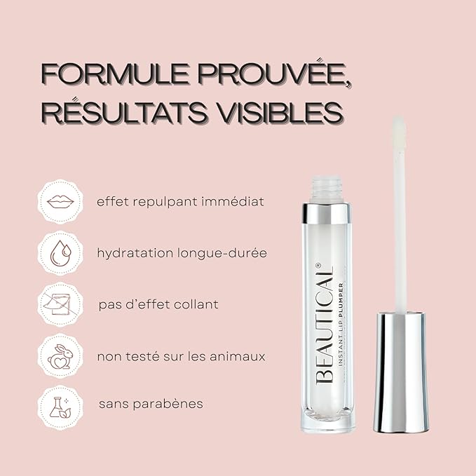 Instant Lip Plumper, Hydrating Lip Serum with Hyaluronic Acid, Guarana & Horse Chestnut Extract, Non-Sticky Moisturizing Lip Plumping Glossm, Anti-Aging Lip Care, 5ml