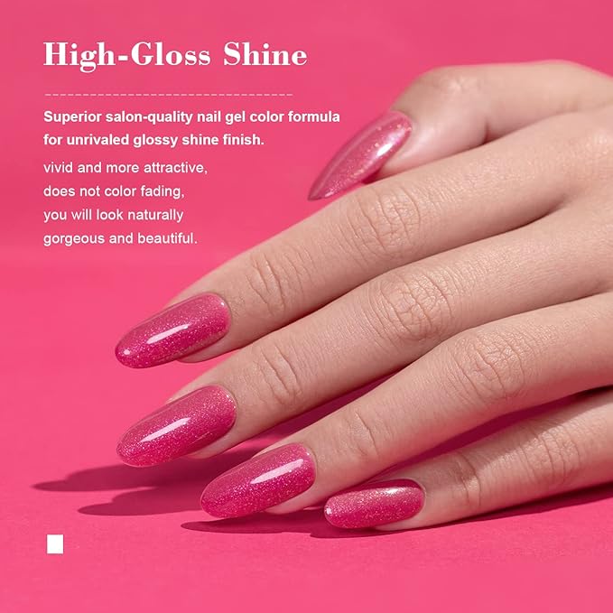 RARJSM Nude Shimmer Gel Nail Polish Purple Red Glitter Chunky Sparkle Holographic Rainbow Jelly Nuded Iridescent Gel Polish Mauve Pink Single Bottle Soak off UV LED Cured for Salon Home Manicure 15ML