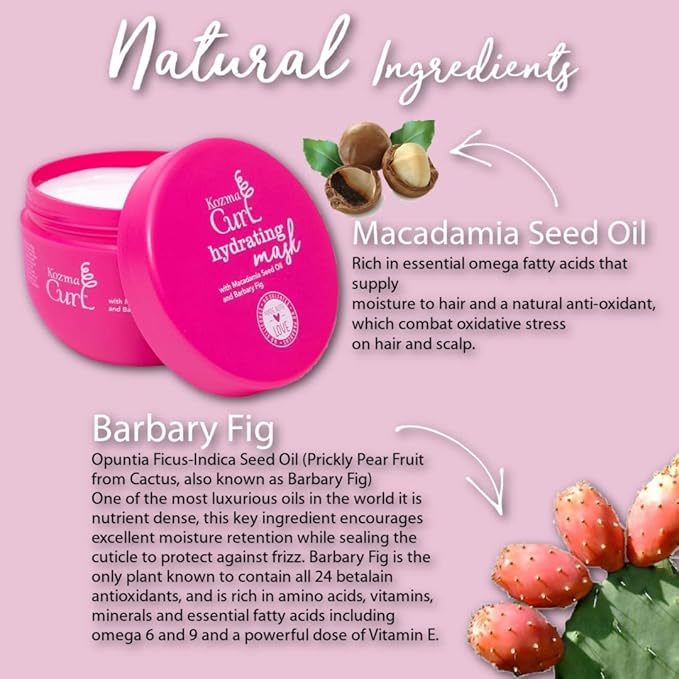 Kozma Curl Hydrating Mask, 10.14 fl oz 300ml, Silicone Free, Treatment for Curly Hair, Mask for Curly Hair, For all Curl Types, Curly Hair Products
