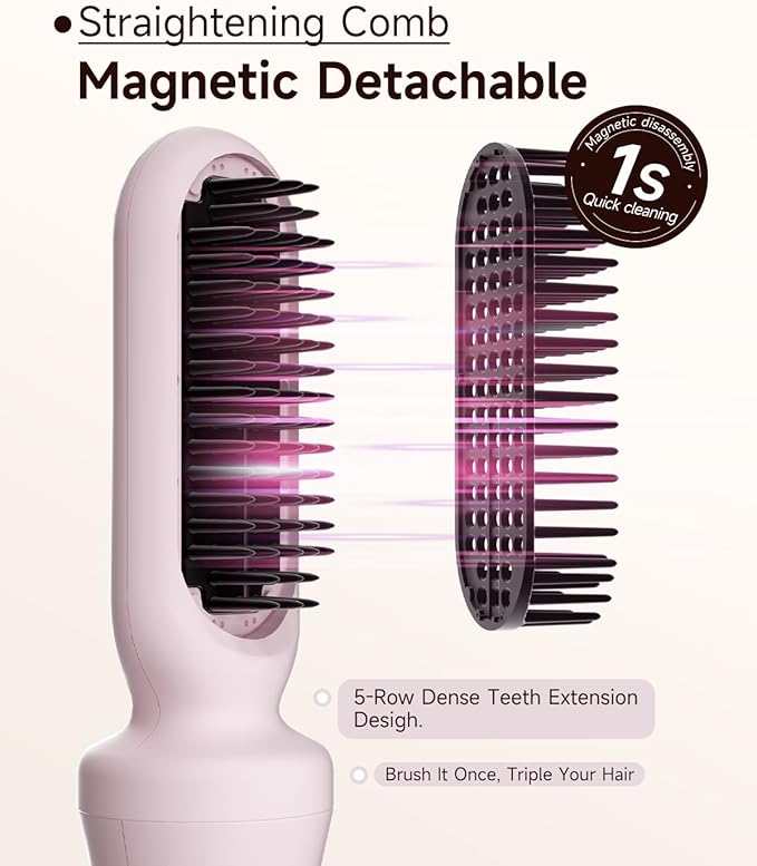 3 in 1 Automatic Curling Iron with 1.25 Barrel, Hair Crimper, Straightening Brush, 3 in 1 Hair culer Tools, Rotating Curling Iron with 3 Temp, 2-Way Rotation, 10S Fast Heating, Dual Voltage