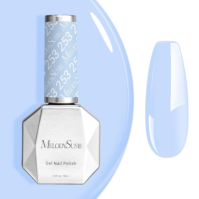 MelodySusie 15ML Gel Nail Polish,Blue Macaron Color Nails Soak Off UV LED Light Blue Gel Polish Gift for Women Nail Art Manicure Salon DIY Nail Design Decoration at Home-253-A2103