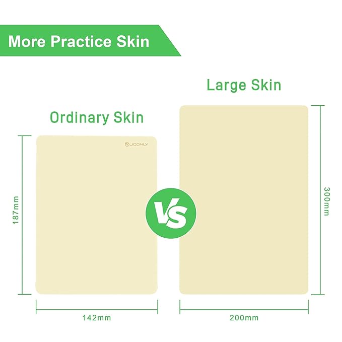 Premium Tattoo Practice Skin (3mm Thick Medical Silicone) - 10PCS Double-Sided Fake Skin Reusable Mat, 7.4"x5.5" Tattoo Skin with Deluxe Gift Box, for Professional Artists