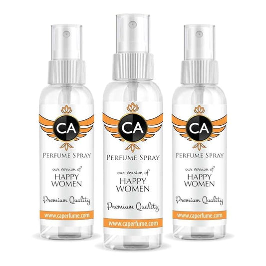 CA Perfume Eco Refill Impression of Happy Women For Women EDP Perfume Concentrated Long Lasting Eau de Parfum Spray Refillable Atomizer Bottle 2 Fl Oz/60ml-X3