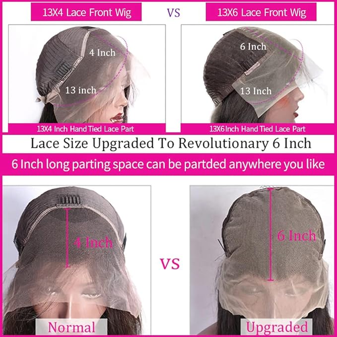 Hswpawk 13x6 Deep Wave Lace Front Wig Human Hair HD Transparent Pre Plucked 180% Density Glueless With Baby Hair Natural Hairline Deep Curly 32 Inch