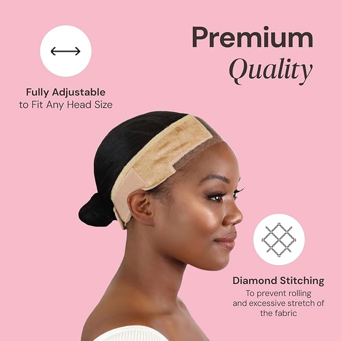 MILANO COLLECTION Wigrip, Premium Lace Wig Band for Women, Fully Adjustable & Reinforced Lace Wig Grip Band by Hairline, Comfortable and Secure Glueless Velvet Headband, Chocolate Brown