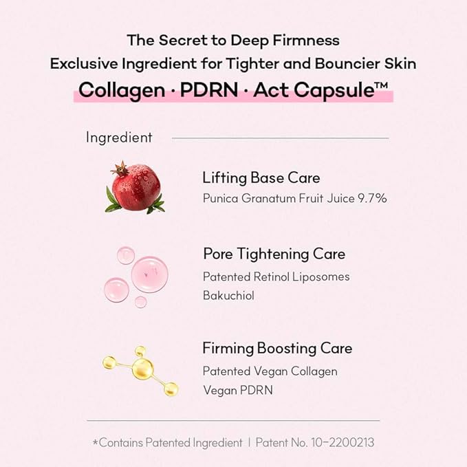 PDRN Firming Bouncy Boost Serum -Supports Skin Elasticity & Smooth, Water-Like Capsule Complex with Vegan Collagen, Bakuchiol & Retinol, Refined Texture, K-Beauty Serum (30ml)