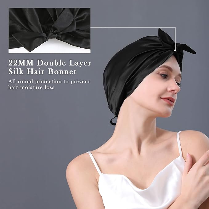 DAISYSILK 100 Pure Mulberry Silk Hair Bonnet for Sleeping Silk Hair Wrap for Women