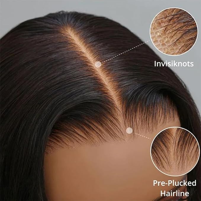 ISEE Hair M Cap 9x6 Bob Wig Human Hair Glueless Wigs Pre Plucked Pre Cut HD Lace Front Glueless Wigs Human Hair 180% Density Short Deep Wave Bob Wigs for Black Women 14 inch