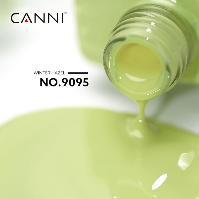 CANNI Pastel Green Gel Nail Polish, 1Pcs Sage Light Green Gel Polish Color High Gloss Soak Off Manicure Salon DIY