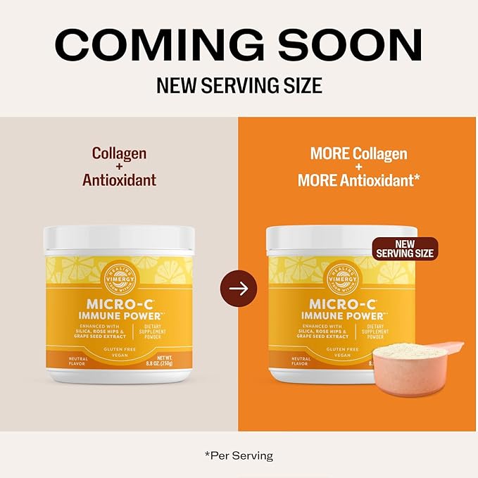 Vimergy Micro-C Immune Power TM *- 250g– 69 Servings – 2000mg/serving – Gentle Form – Antioxidant Phytonutrients – Immune & Nerve Support – Benefits Bone & Cartilage – Gluten-Free – Kosher – Vegan