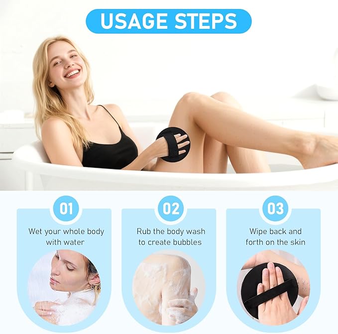 4 Counts Shower and Bath Tool, Exfoliating Body Scrubber Set,Deep Cleansing Bath and Shower Tool, for Massage and Removing Dead Skin Gentle Exfoliating(4PCS)