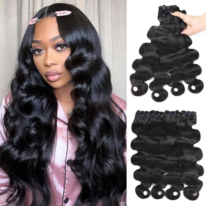 Human Hair Body Wave Bundles 14 16 18 20 Inch 100% Unprocessed Vietnamese Virgin Human Hair 16A Grade Body Wave Bundles Double Weft Raw Hair Extensions for Women Natural Color