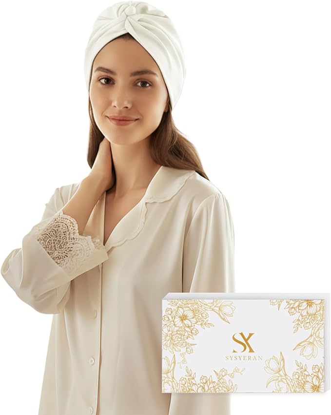 100% Mulberry Silk Bonnet for Sleeping, Adjustable Tie Closure for Women, Breathable Hair Wrap for Hair Protection