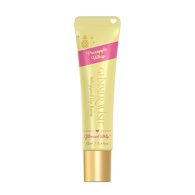 Glimmer Wish Glimmer Whip Hydrating Lip Balm – Moisturizing Lip Care with Organic Oils & Butters – Vegan Lip Moisturizer (Pineapple Whip)