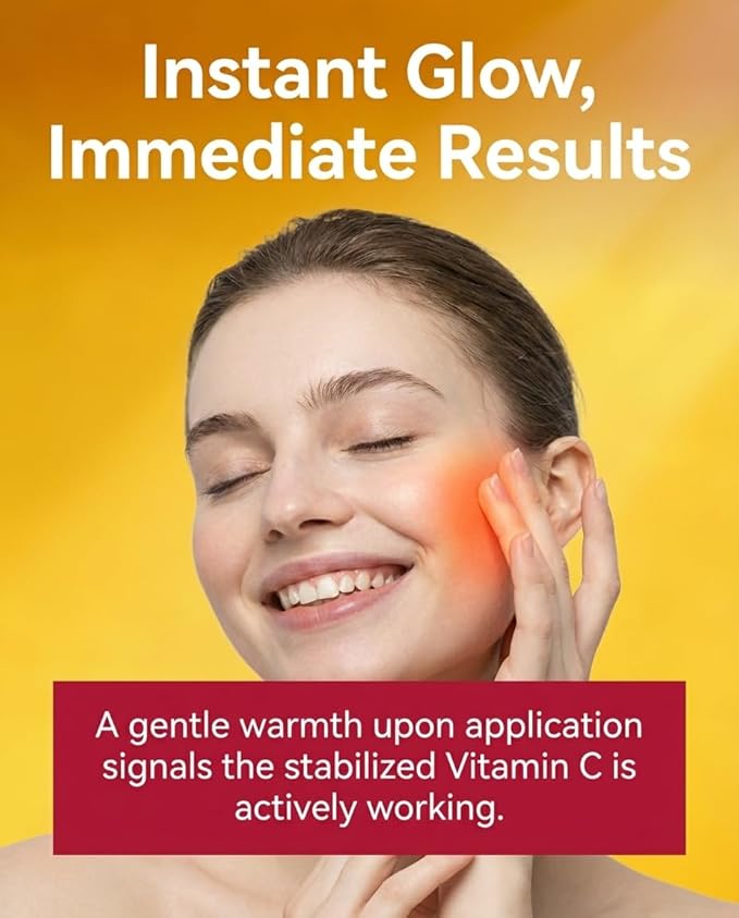 Kira Glow 9% Vitamin C + E + Ferulic Acid Serum, Professional Brightening & Anti-Aging Serum for Face, Dark Spots Correcting & Boosts Radiance, 1 Fl Oz