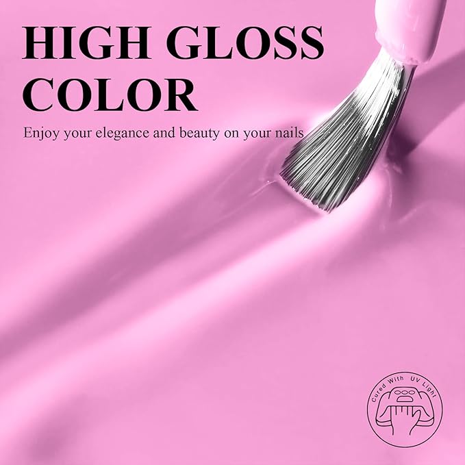 Imtiti Baby Pink Gel Nail Polish, 1Pcs Pink Soak Off UV LED Gel Polish, Long Lasting, Nail Art Manicure Salon DIY at Home for Spring and Summer (0.34 Fl Oz-989)