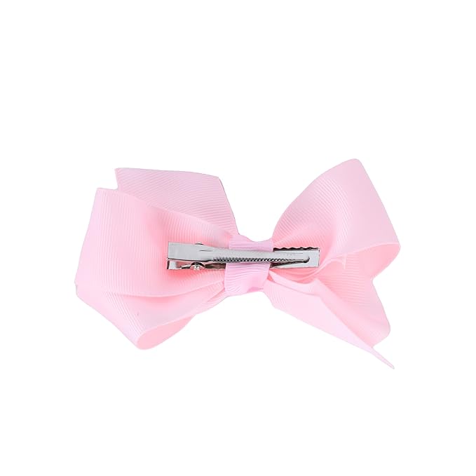 4 Inch Grosgrain Hair Bow for Girls - Light Pink