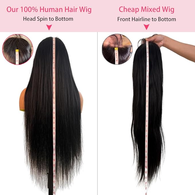 ALI PANDA (2-YEAR Life, 250g, 250% Density 6x4 Wear and Go Wig,100% Human Hair, Skinlike HD Glueless Closure Wigs Human Hair Pre Plucked Pre Cut, (0.1mm Ultra-Thin HD Lace), Middle Part 26 Inch
