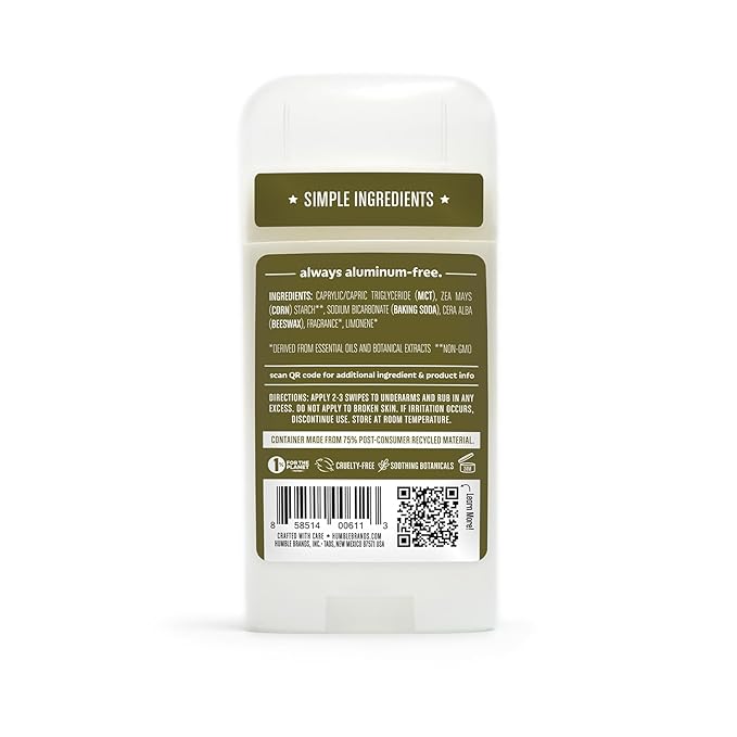 HUMBLE BRANDS Original Formula Aluminum-free Deodorant. Long Lasting Odor Control with Baking Soda and Essential Oils, Assorted, 3-Pack