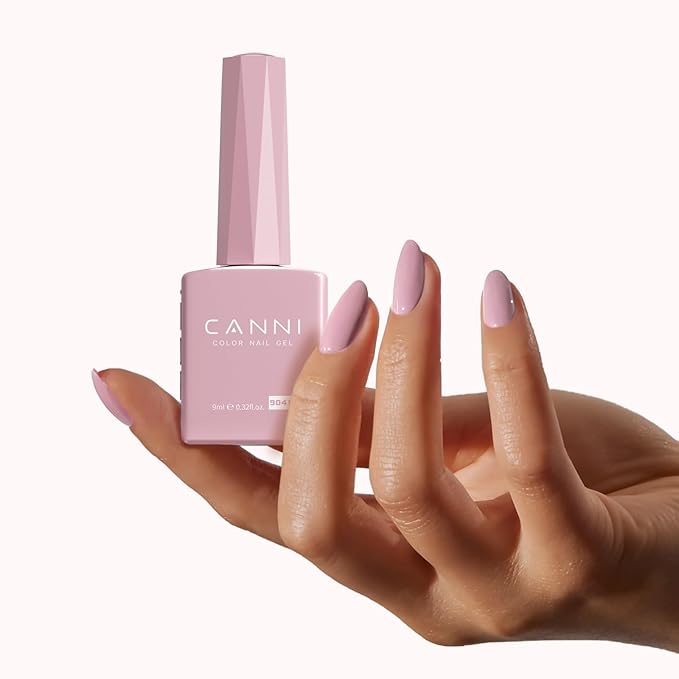 CANNI Baby Pink Gel Nail Polish, 1Pcs Light Pink Gel Polish Soft Pale Pink Color Pastel High Gloss Soak Off U V Nail Manicure Salon DIY
