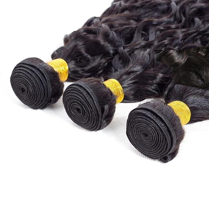 Water Wave Bundles Human Hair Bundles Water Wave 150g/3 Bundle 20 22 24 Inch Brazilian Virgin Hair Water Wave Bundles Human Hair Bundles for Black Woman