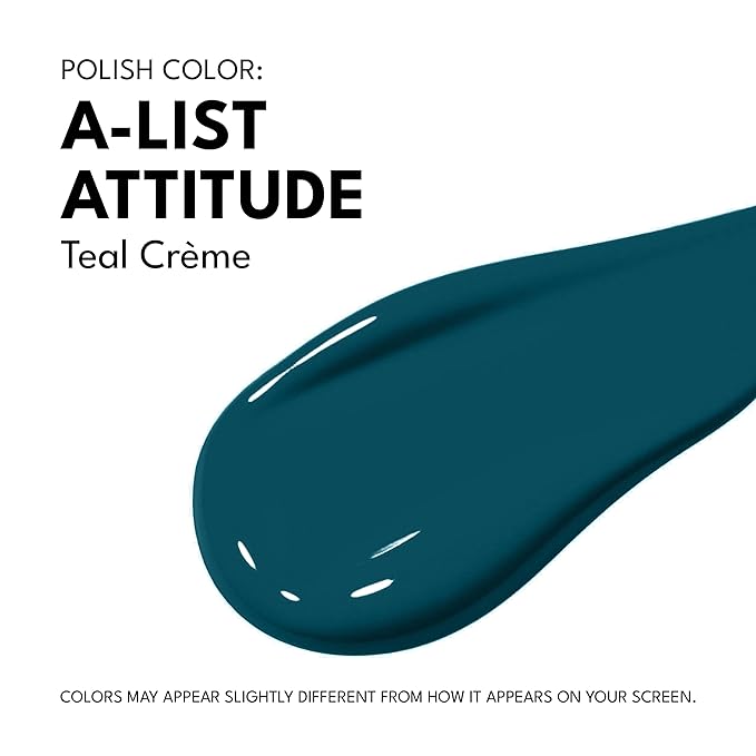 RC Red Carpet Manicure Fortify & Protect Teal Crème Gel Polish for Strong, Healthy Nails - Infused with Vitamin A & Biotin - (A-List Attitude) Led Nail Gel Color, 0.3 Fl Oz