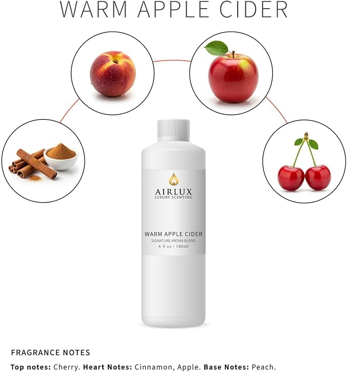 Signature Aroma Oil No. 16 Warm Apple Cider – Aroma Oil for Cold Air & Waterless Diffusers and DIY Crafts – 6.1 fl oz Eco Refill Bottle