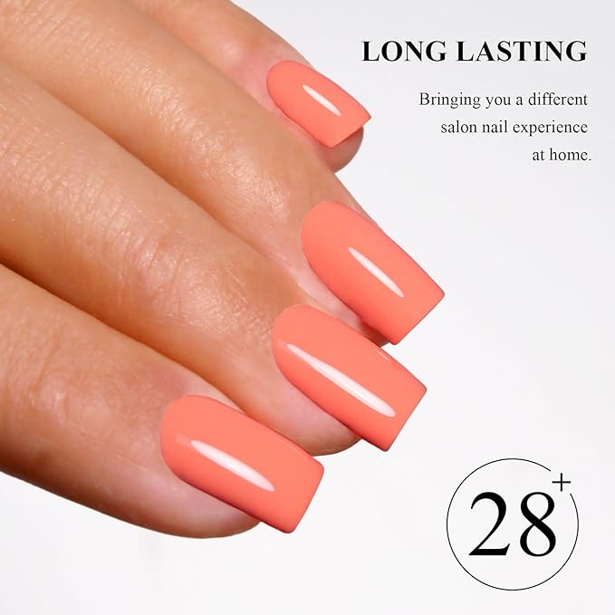 Imtiti Light Coral Gel Nail Polish, 1Pcs Coral Pink Soak Off UV LED Gel Polish, Long Lasting, Nail Art Manicure Salon DIY at Home for Spring and Summer (0.34 Fl Oz-956)
