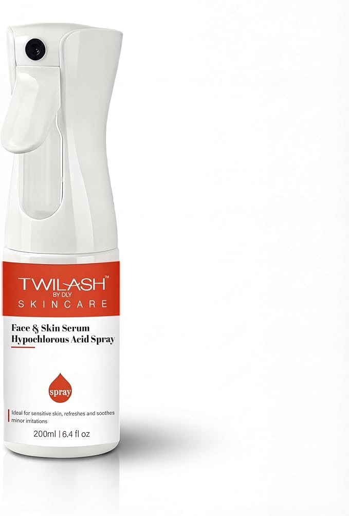 Hypochlorous Acid Spray 200ml | HOCl Face & Skin Cleanser | Facial Mist, Acne & Eczema Relief, Tattoo & Piercing Aftercare | Eyelid & Lash Cleanser (6.4 Fl Oz (Pack of 1))
