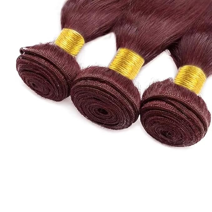 28 30 32 inch WuvuSnm Burgundy Bundles Red Straight Bundles 99j Human Hair Bundle Dark Burgundy Human Hair Bundle 150g