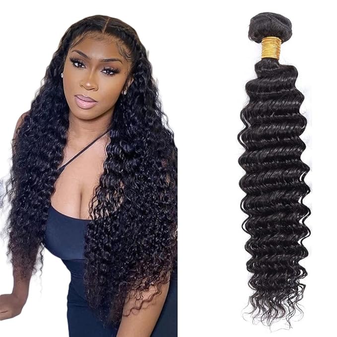 Bundles Human Hair Deep Wave Bundles Human Hair 24 inch Wet and Wavy Bundle Deep Wave Single Bundle 100g