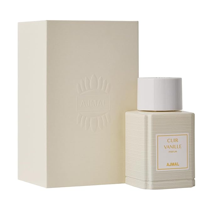 Ajmal Cuir Vanille Eau de Parfum for Men – 3.4 fl oz / 100 ml | Luxuary Vanilla Perfume | Long Lasting French Blend with Leather, Amber & Musk | | Made in France | Crafted in Dubai | Exclusive for USA