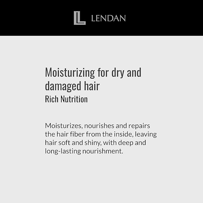 Lendan - Hydrating Hair Mask - Rich Nutrition - 500 ml - for Dry and Damaged Hair - with Brazil Nut Oil - Intensely Nourishes and Hydrates Hair - Repairs Split and Dry Ends