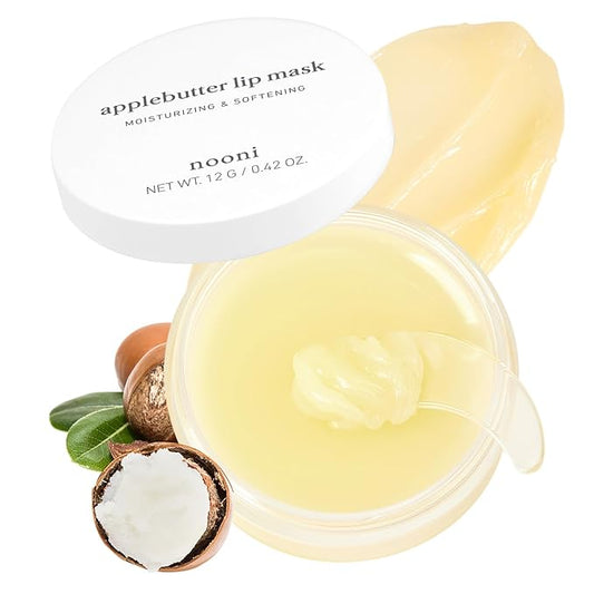 NOONI Vegan Applebutter Lip Mask Overnight – Hydrating Lip Balm & Butter with Shea Butter & Vitamins | Soothing Moisturizer, Softening Treatment for Dry Lips, Stocking Stuffers, 0.42 oz