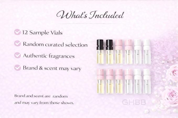 Women's Designer Perfume Sampler Lot Discovery Set x 12 Sample Vials - High End Fragrance Samples for Women, 12 Piece Set