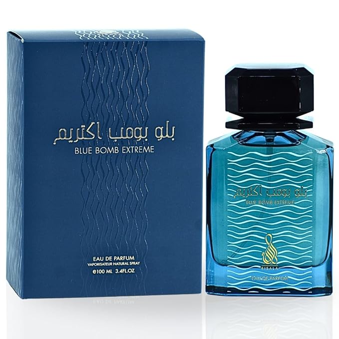 Risala Blue Bomb Extreme for Unisex Eau de Parfum Spray, 3.4 Ounce