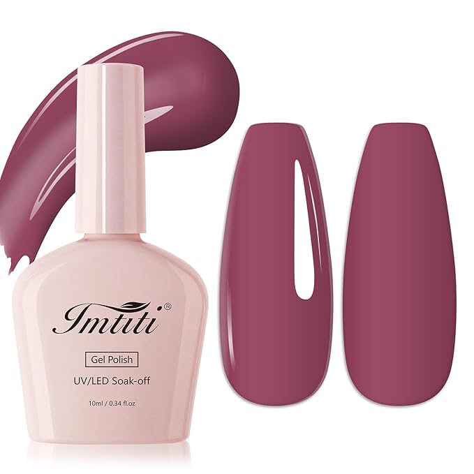 Imtiti Plum Gel Nail Polish, 1Pcs Grape Purple Gel Polish Soak Off UV LED Gel Polish, Long Lasting, Nail Art Manicure Salon DIY at Home for Autumn and Winter (0.34 Fl Oz-1922)