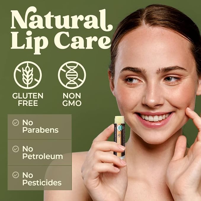 Earth's Daughter USDA Organic Lip Balm Stocking Stuffers 4-Pack Creamy Coconut Flavor - Beeswax, Coconut Oil, Vitamin E - Best Lip Repair Chapstick for Dry Cracked Lips