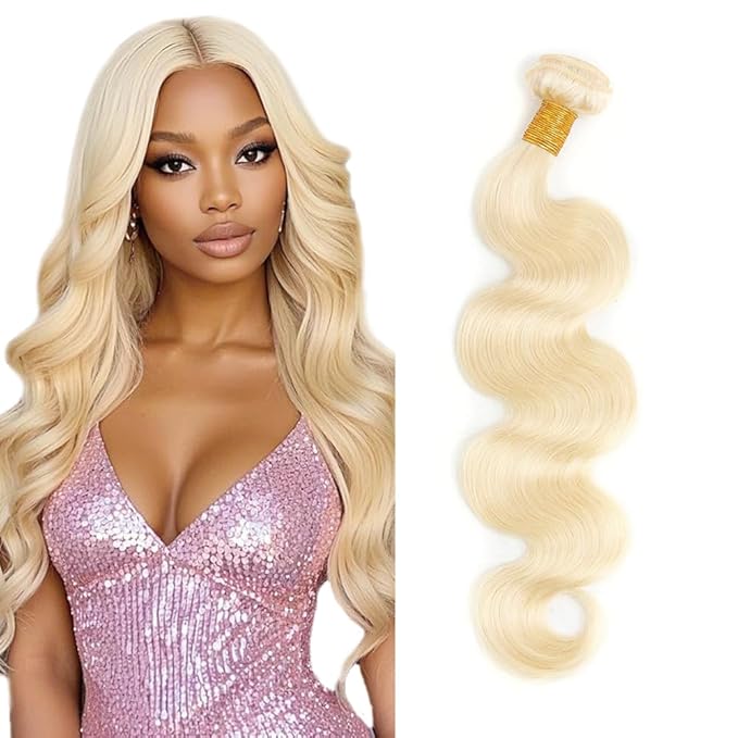 Blonde Bundles Human Hair 613 Body Wave Bundle Blonde Body Wave Bundles Human Hair Brazilian Virgin Hair Single Bundle 26 Inch 50g