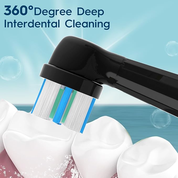 Replacement Heads Compatible with Oral B iO 3 4 5 6 7 8 9 10 Series Electric Toothbrush,Toothbrush Heads Compatible with Oral B iO Replacement Heads, Medium Bristles for Effective Cleaning,8BLACK