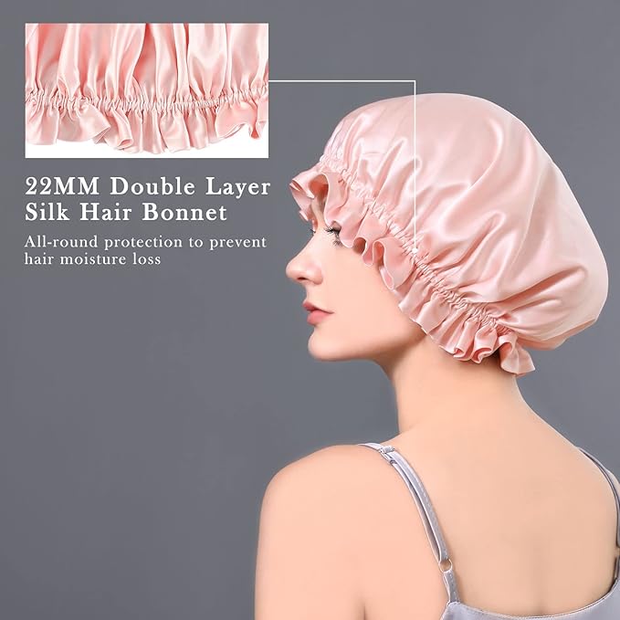 DAISYSILK 100 Pure Mulberry Silk Hair Bonnet for Sleeping Silk Hair Wrap for Women