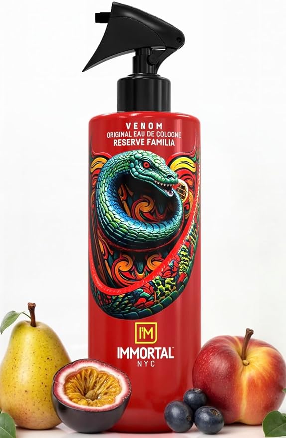 Immortal NYC Reserve Venom After Shave For Men Body/Face, 17 oz- Moisturizing and Refreshing Fruity Floral Men's Cologne