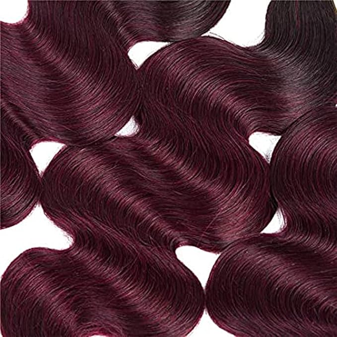Ombre Human hair Bundles Buegundy Body Wave Bundle Brazilian Virgin Hair 1 Bundle 26 Inch 99J Body Wave Bundles Hair Weave