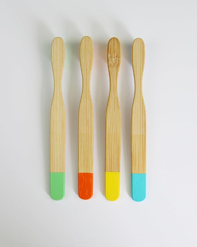 MeeRoh Bamboo Toothbrush for Kids – Eco-Friendly, Soft Bristles, 4-Pack