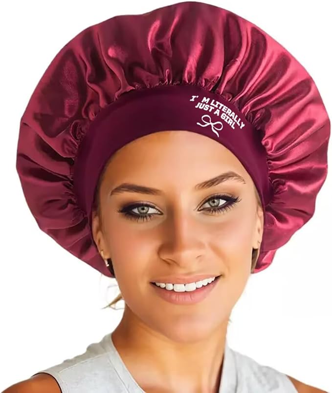 Black Satin Bonnet for Sleeping Black Women Single Layer