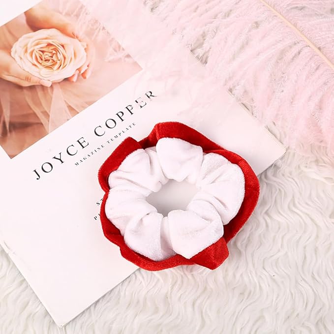 3PCS Christmas Hair Scrunchies Velvet Christmas Hair Ties Red Green White Elastic Hair Bands Hair Accessories Christmas Ponytail Holders for Girls Kids Women Birthday Xmas Gifts